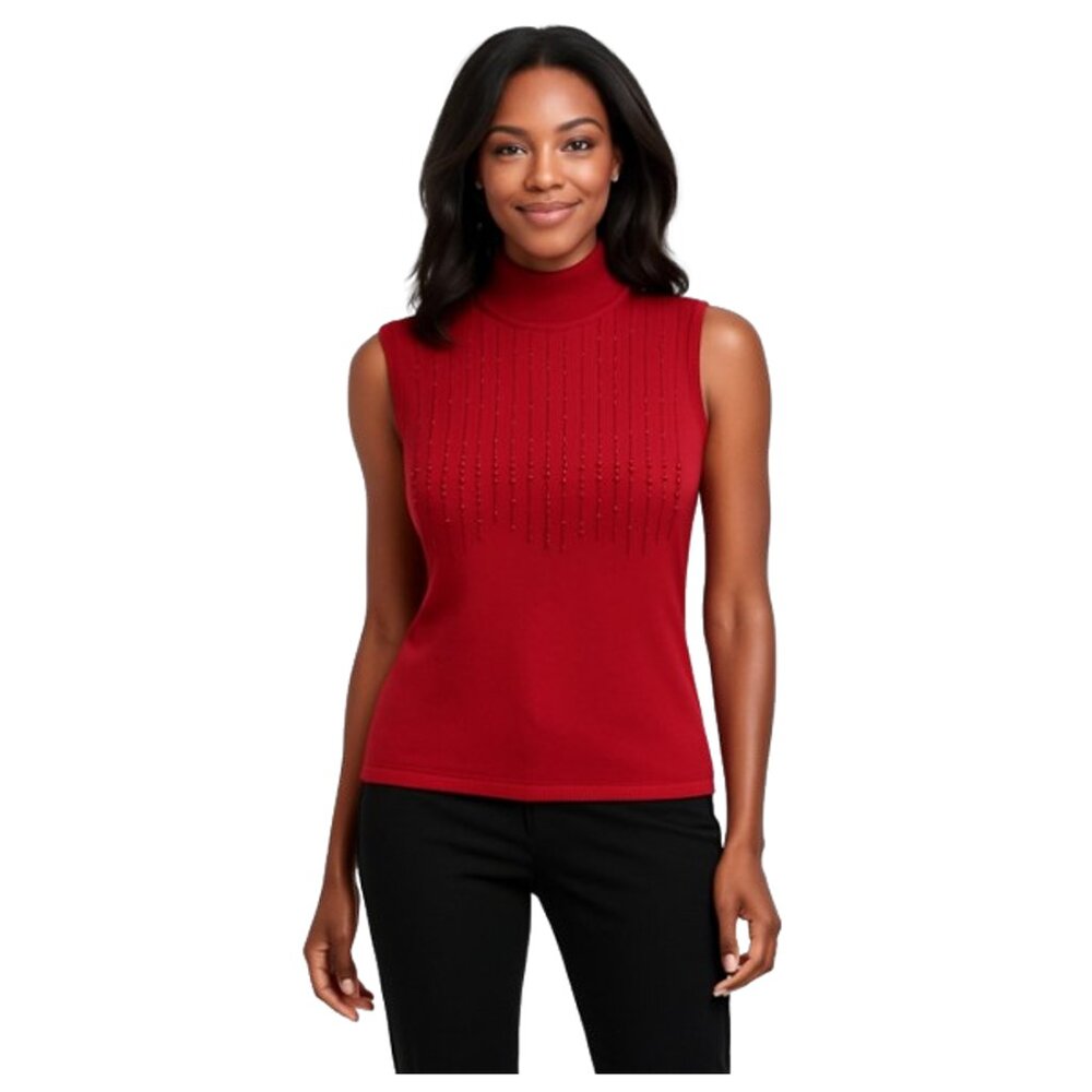 Emma James Red Sleeveless Top Size Large